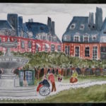 Intermittenza del cuore a Place des Vosges, acquarello su carta, cm 23x16
