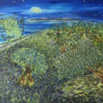 Fra gli olivi le stelle olio su tela cm 80x60 Vincent